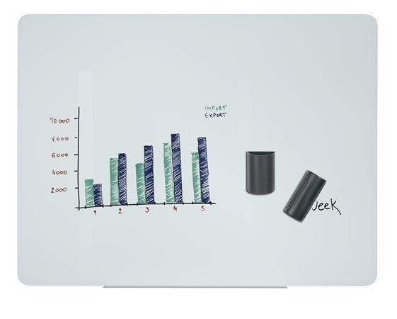Magnetická skleněná tabule, bílá, 120x90 cm, VICTORIA