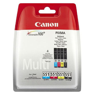 Canon CLI-551 multipack (CMYK) + PP-201 fotopapír 50x, foto papír, lesklý, bílý, 10x15cm, 4x6&quot;, 50 ks, 6508B005, nespecifikováno,v