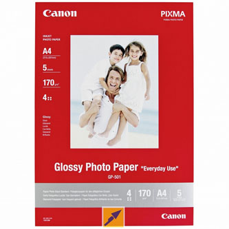 Canon Glossy Photo Paper, foto papír, lesklý, GP-501, bílý, 10x15cm, 4x6&quot;, 210 g/m2, 5 ks, 0775B076, inkoustový