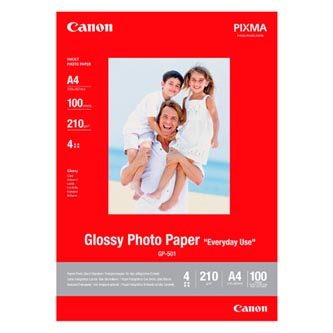 Canon Photo paper Glossy, foto papír, lesklý, GP501 A4 typ bílý, A4, 200 g/m2, 100 ks, 0775B001, inkoustový