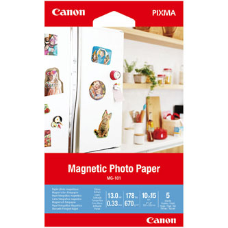 Canon Magnetic Photo Paper, foto papír, lesklý, bílý, Canon PIXMA, 10x15cm, 4x6&quot;, 670 g/m2, 5 ks, 3634C002, nespecifikováno