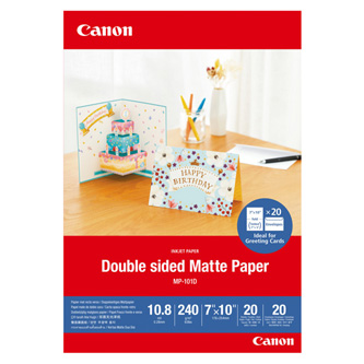 Canon Matte Photo Paper, foto papír, matný, bílý, 7x10cm, 240 g/m2, 20 ks, MP-101D, inkoustový