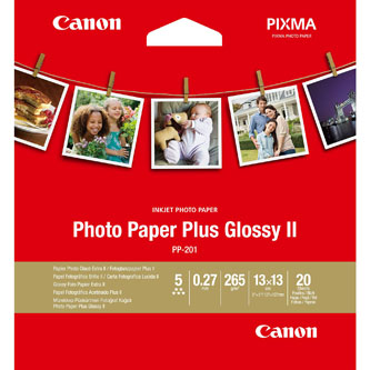 Canon Photo Paper Plus Glossy II, foto papír, lesklý, bílý, 13x18cm, 5x7&quot;, 275 g/m2, 20 ks, 2311B060, inkoustový