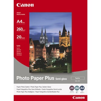 Canon Photo Paper Plus Semi-Glossy, foto papír, pololesklý, saténový, bílý, Specifický, 8x10&quot;, 260 g/m2, 20 ks, SG-201 8X10inch, i