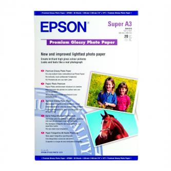 Epson Premium Glossy Photo Paper, foto papír, lesklý, bílý, Stylus Photo 890, 895, 1270, 2100, A3+, 255 g/m2, 20 ks, C13S041316, i