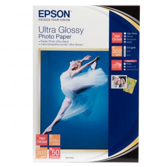 Epson Ultra Glossy Photo Paper, foto papír, lesklý, bílý, R200, R300, R800, RX425, RX500, 10x15cm, 4x6", 300 g/m2, 50 ks, C13S0419