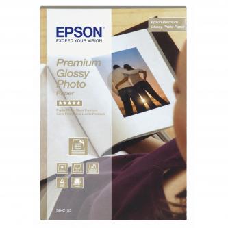 Epson Premium Glossy Photo Paper, foto papír, lesklý, bílý, Stylus Color, Photo, Pro, 10x15cm, 4x6", 255 g/m2, 40 ks, C13S042153,