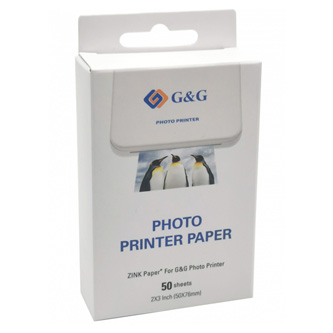 G&G Photo paper, foto papír, bílý, 50x76mm, 50 ks, GG-ZP023-50, termosublimační