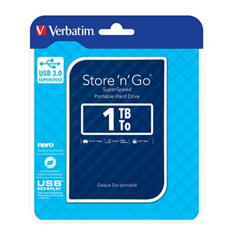 Verbatim externí pevný disk, Store ,n, Go, 2.5&quot;, USB 3.0, 1TB, 53200, modrý