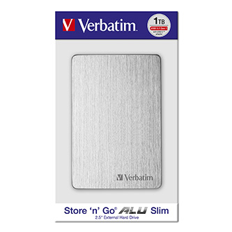 Verbatim externí pevný disk, Store,n,Go ALU Slim, 2.5&quot;, USB 3.0, 1TB, 53663, stříbrný