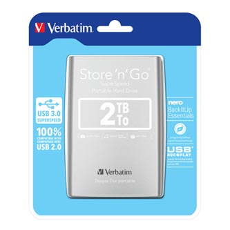 Verbatim externí pevný disk, Store,n,Go, 2.5&quot;, USB 3.0, 2TB, 2000GB, 53189, stříbrný