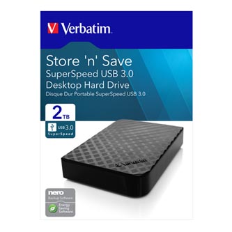 Verbatim externí pevný disk, Store,N,Save, 3.5&quot;, USB 3.0, 2TB, 47683, černý