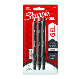 Sharpie, gelové pero S-Gel, černé, 3ks, 0.7mm