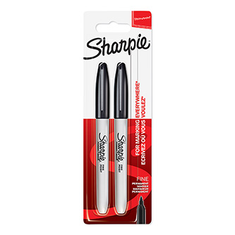 Sharpie, popisovač Fine, černý, 2ks, 0.9mm, permanentní, blistr