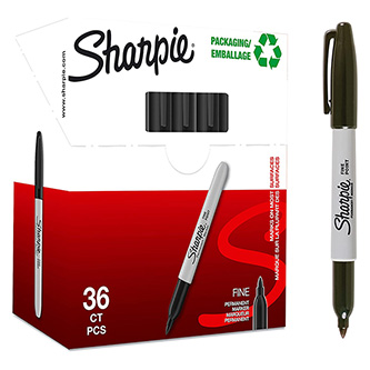 Sharpie, popisovač Fine, černý, 36ks, 0.9mm, permanentní