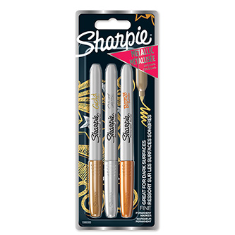 Sharpie, popisovač Metallic, mix barev, 3ks, 1.4mm, permanentní