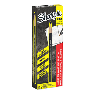 Sharpie, popisovač China Marker, černý, 12ks, 2mm, smazatelný, voskový