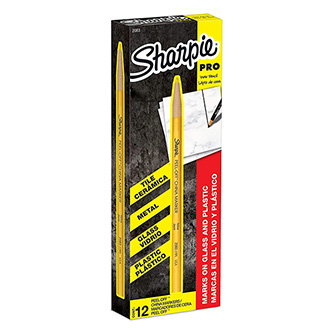 Sharpie, popisovač China Marker, žlutý, 12ks, 2mm, smazatelný, voskový