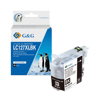 G&G kompatibilní ink s LC-127XLBK, black, 1200str., NP-B-0127XLBK, pro Brother MFC-J4510 DW