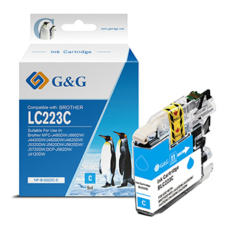 G&G kompatibilní ink s LC223C, cyan, NP-B-0223C, pro Brother MFC-J4420DW, J4620DW, J4625DW, J5320DW, J5620DW, J