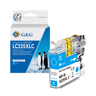 G&G kompatibilní ink s LC-225XLC, cyan, 1200str., NP-B-0225XLC, pro Brother MFC-J4420DW, MFC-J4620DW