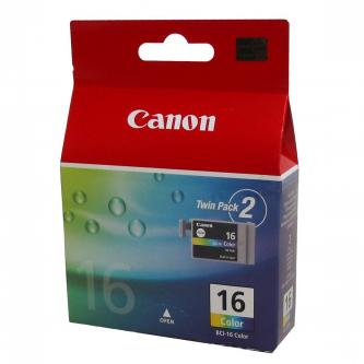 Canon originální ink BCI16C, color, 2*100str., 9818A020, 9818A002, Canon 2-pack Pixma i90, Selphy D8706, DS810, CP500, DS700
