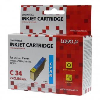 Logo kompatibilní ink s CLI8C, cyan, 14ml, s čipem, pro Canon iP4200, iP5200, iP5200R, MP500, MP800