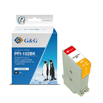 G&G kompatibilní ink s PFI102BK, black, NC-00102BK, pro Canon iPF-500, 600, 700, 765
