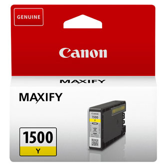 Canon originální ink PGI-1500 Y, yellow, 300str., 4.5ml, 9231B001, Canon MAXIFY MB2050,MB2150,MB2155,MB2350,MB2750,MB2755