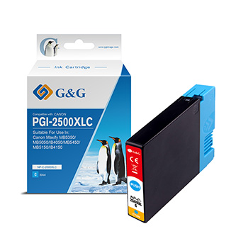 G&G kompatibilní ink s PGI 2500XL, cyan, NP-C-2500XLC/C, pro Canon MAXIFY iB4050, MB5050, MB5350
