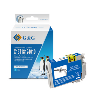 G&G kompatibilní ink s C13T18124012, cyan, NP-R-1812C, pro Epson Expression Home XP-102, XP-402, XP-405, XP-302