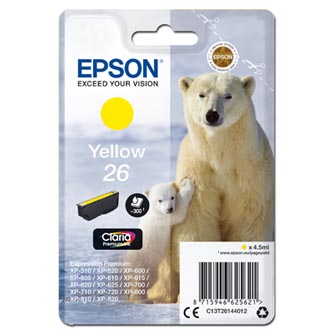 Epson originální ink C13T26144012, T261440, yellow, 4,5ml, Epson Expression Premium XP-800, XP-700, XP-600