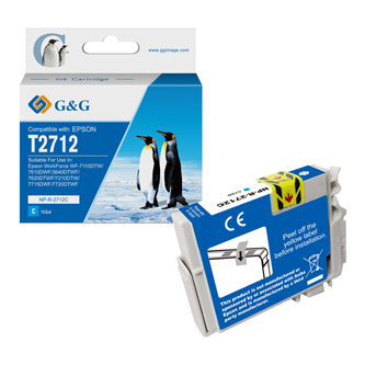 G&G kompatibilní ink s C13T27124012, cyan, NP-R-2712C, pro Epson WF-3620, 3640, 7110, 7610, 7620