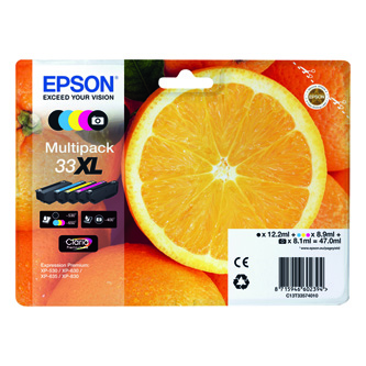Epson originální ink C13T33574011, T33XL, CMYK, 12,2/3x8,9/8,1ml, Epson Expression Home a Premium XP-530,630,635,830