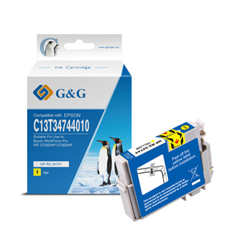 G&G kompatibilní ink s C13T34744010, yellow, NP-R-3474Y, pro Epson WF-3720DWF, 3725DWF