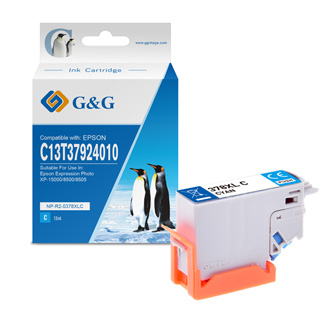 G&G kompatibilní ink s C13T37924010, cyan, NP-E-0378XLC, pro Epson XP-15000