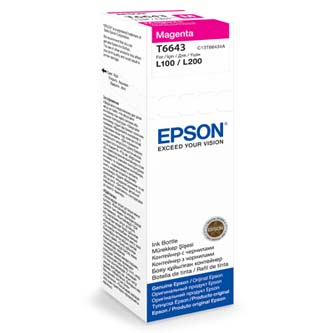 Epson originální ink C13T66434A, magenta, 70ml, Epson L100, L200, L300