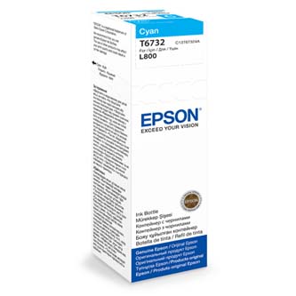 Epson originální ink C13T67324A, cyan, 70ml, Epson L800