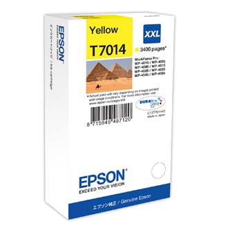Epson originální ink C13T70144010, XXL, yellow, 3400str., Epson WorkForce Pro WP4000, 4500 series