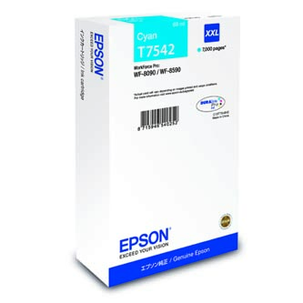 Epson originální ink C13T754240, T7542, XXL, cyan, 69ml, Epson WorkForce Pro WF-8090DW, WF-8590DWF