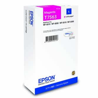 Epson originální ink C13T756340, T7563, L, magenta, 1500str., 14ml, 1ks, Epson WorkForce Pro WF-8590DWF