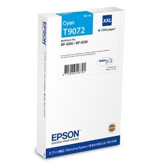 Epson originální ink C13T907240, T9072, XXL, cyan, 69ml, Epson WorkForce Pro WF-6090DW