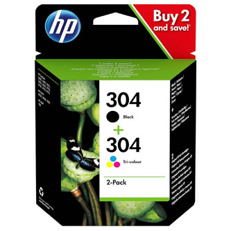 HP originální ink sada 3JB05AE, HP 304, black + color, 100color-120Bkstr., HP Deskjet 3720, 3721, 3722, 3723, 3724, 3725, 3755