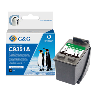 G&G kompatibilní ink s C9351A, black, 16ml, ml NH-R9351BK, pro HP Deskjet 3930, 3940, Fax 1250, Officejet 4315 All i