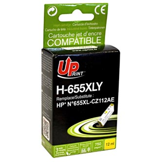 UPrint kompatibilní ink s CZ112AE, HP 655, yellow, 750str., 12ml, H-655XLY, pro HP Deskjet Ink Advantage 3525, 5525, 6525, 4615 e-