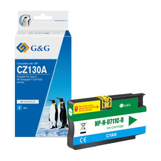 G&G kompatibilní ink s CZ130A, cyan, NP-H-0711C(HP711, pro HP DesignJet T120, T520