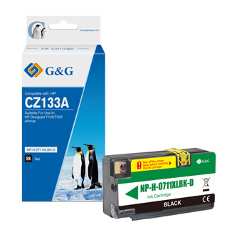 G&G kompatibilní ink s CZ133A, black, NP-H-0711XLBK(HP711, pro HP DesignJet T120, T520