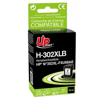 UPrint kompatibilní ink s F6U68AE, HP 302XL, black, 600str., 20ml, H-302XLB, pro HP OJ 3830,3834,4650, DJ 2130,3630,1010, Envy 452
