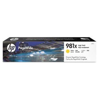 HP originální ink L0R11A, HP 981X, yellow, 10000str., 114.5ml, high capacity, HP PageWide MFP E58650, 556, Flow 586