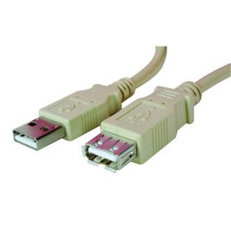Kabel USB (2.0), USB A M- USB A F, 5m, šedý